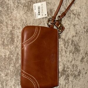 Coach Tan Leather Wristlet